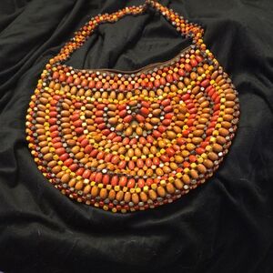 Colorful Beaded Handbag. Definite Hippie Vibe. Vintage From 70s.